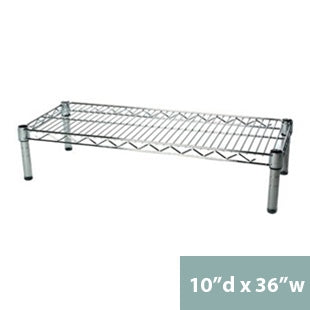 10"d x 6"h Chrome Wire Shelving w/ 1 Shelf