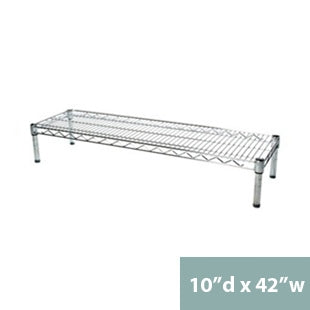 10"d x 6"h Chrome Wire Shelving w/ 1 Shelf