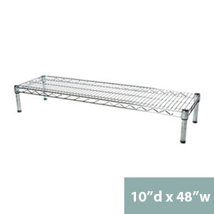 10"d x 6"h Chrome Wire Shelving w/ 1 Shelf