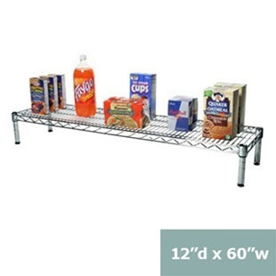 12"d x 6"h Chrome Wire Shelving w/ 1 Shelf