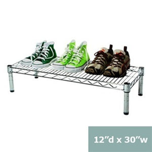 12"d x 6"h Chrome Wire Shelving w/ 1 Shelf