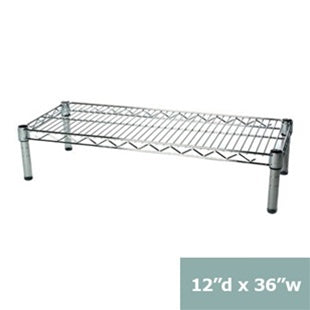 12"d x 6"h Chrome Wire Shelving w/ 1 Shelf