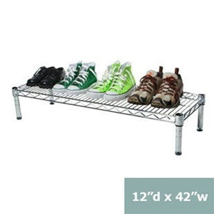 12"d x 6"h Chrome Wire Shelving w/ 1 Shelf