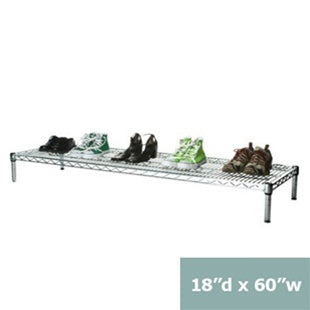 18"d x 6"h Chrome Wire Shelving w/ 1 Shelf