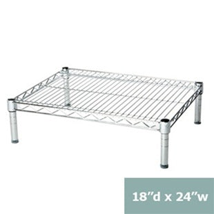 18"d x 6"h Chrome Wire Shelving w/ 1 Shelf