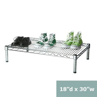 18"d x 6"h Chrome Wire Shelving w/ 1 Shelf