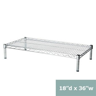 18"d x 6"h Chrome Wire Shelving w/ 1 Shelf