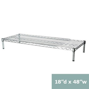 18"d x 6"h Chrome Wire Shelving w/ 1 Shelf