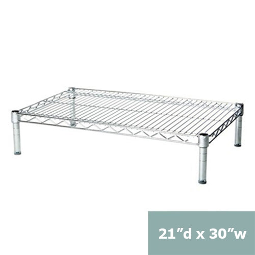 21"d x 6"h Chrome Wire Shelving w/ 1 Shelf