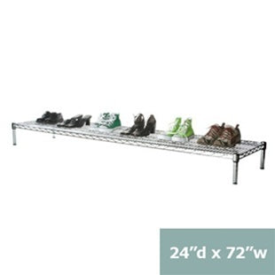 24"d x 6"h Chrome Wire Shelving w/ 1 Shelf