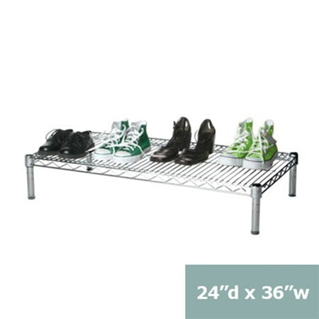 24"d x 6"h Chrome Wire Shelving w/ 1 Shelf