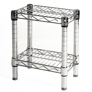 8"d x 14"h Chrome Wire Shelving w/ 2 Shelves