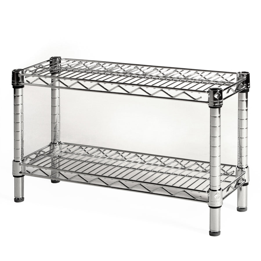 8"d x 14"h Chrome Wire Shelving w/ 2 Shelves