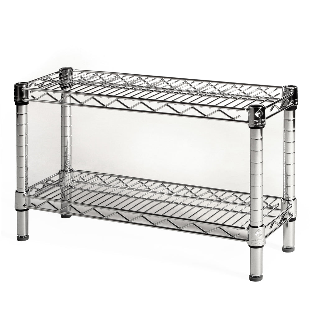 8"d x 14"h Chrome Wire Shelving w/ 2 Shelves