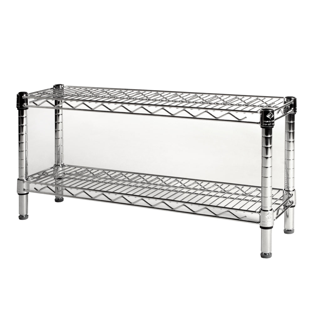 8"d x 14"h Chrome Wire Shelving w/ 2 Shelves