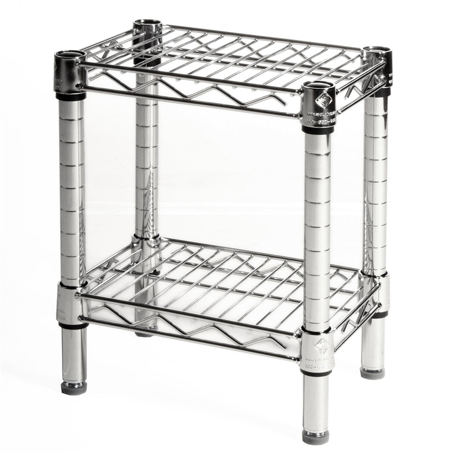 10"d x 14"h Chrome Wire Shelving w/ 2 Shelves