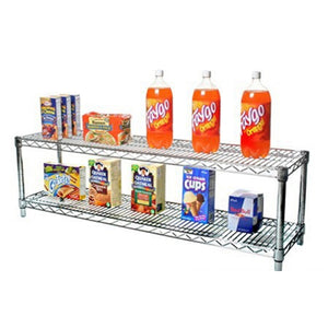 12"d x 14"h Chrome Wire Shelving w/ 2 Shelves