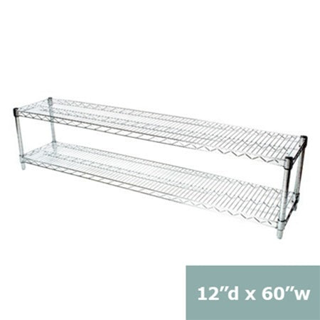 12"d x 14"h Chrome Wire Shelving w/ 2 Shelves