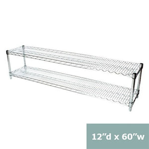 12"d x 14"h Chrome Wire Shelving w/ 2 Shelves