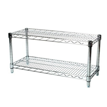 12"d x 14"h Chrome Wire Shelving w/ 2 Shelves