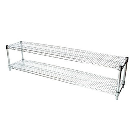 14"d x 14"h Chrome Wire Shelving w/ 2 Shelves