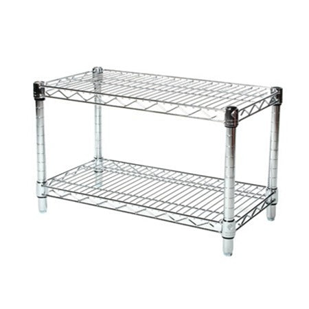 14"d x 14"h Chrome Wire Shelving w/ 2 Shelves