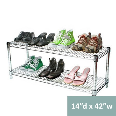 14"d x 14"h Chrome Wire Shelving w/ 2 Shelves