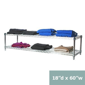 18"d x 14"h Chrome Wire Shelving w/ 2 Shelves