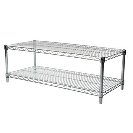 18"d x 14"h Chrome Wire Shelving w/ 2 Shelves