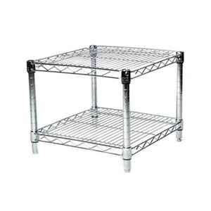 18"d x 14"h Chrome Wire Shelving w/ 2 Shelves