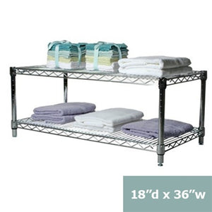 18"d x 14"h Chrome Wire Shelving w/ 2 Shelves