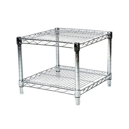 21"d x 14"h Chrome Wire Shelving w/ 2 Shelves