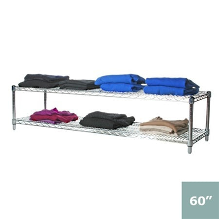 24"d x 14"h Chrome Wire Shelving w/ 2 Shelves