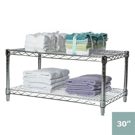 24"d x 14"h Chrome Wire Shelving w/ 2 Shelves