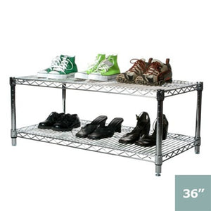 24"d x 14"h Chrome Wire Shelving w/ 2 Shelves