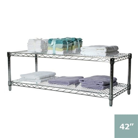 24"d x 14"h Chrome Wire Shelving w/ 2 Shelves