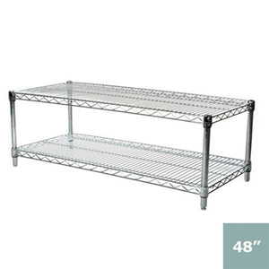 24"d x 14"h Chrome Wire Shelving w/ 2 Shelves