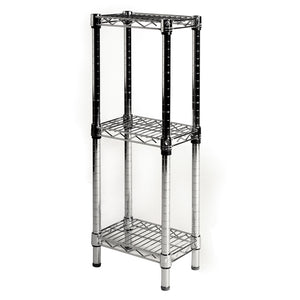 8"d x 34"h Chrome Wire Shelving w/ 3 Shelves