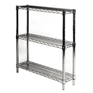 8"d x 34"h Chrome Wire Shelving w/ 3 Shelves