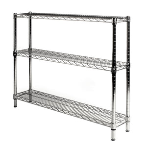 8"d x 34"h Chrome Wire Shelving w/ 3 Shelves