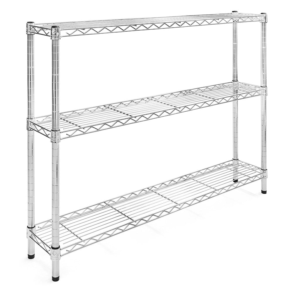 8"d x 34"h Chrome Wire Shelving w/ 3 Shelves