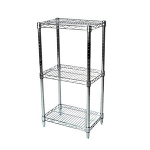 12"d x 34"h Chrome Wire Shelving w/ 3 Shelves