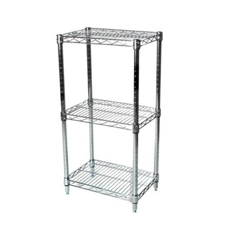 14"d x 34"h Chrome Wire Shelving w/ 3 Shelves