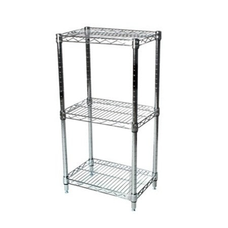 18"d x 34"h Chrome Wire Shelving w/ 3 Shelves