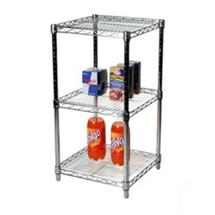 18"d x 34"h Chrome Wire Shelving w/ 3 Shelves