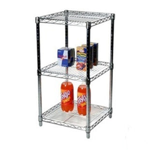 18"d x 34"h Chrome Wire Shelving w/ 3 Shelves