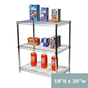 18"d x 34"h Chrome Wire Shelving w/ 3 Shelves