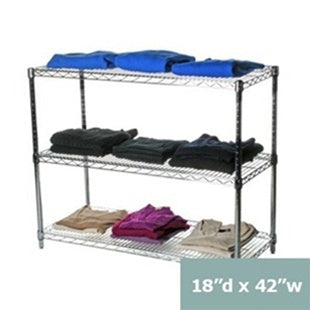 18"d x 34"h Chrome Wire Shelving w/ 3 Shelves