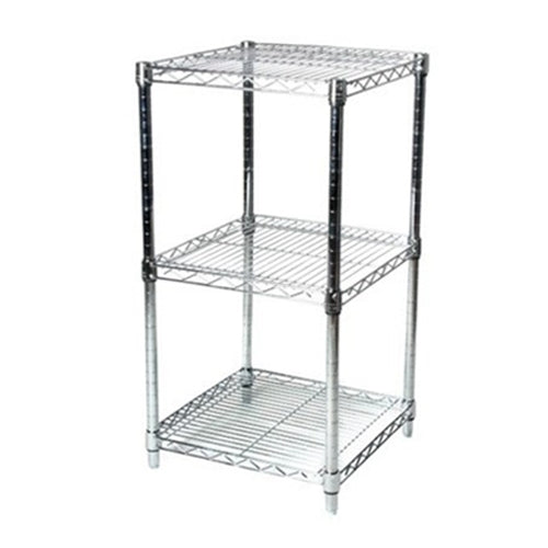 21"d x 34"h Chrome Wire Shelving w/ 3 Shelves