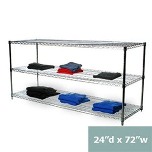 24"d x 34"h Wire Shelving w/ 3 Shelves